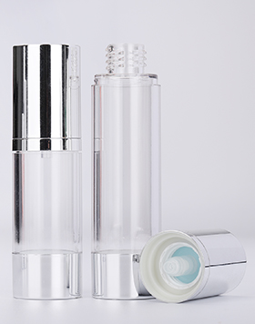 15ml 30ml 50ml Wholesale Transparent Cosmetic Matte Silver Plastic Sprayer Airless Pump Bottle Cosmetic