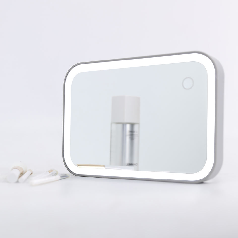 Amazon Top Seller USB Rechargeable Vanity Led Lighted Travel Make Up Mirror Desktop Makeup Mirror With Lights