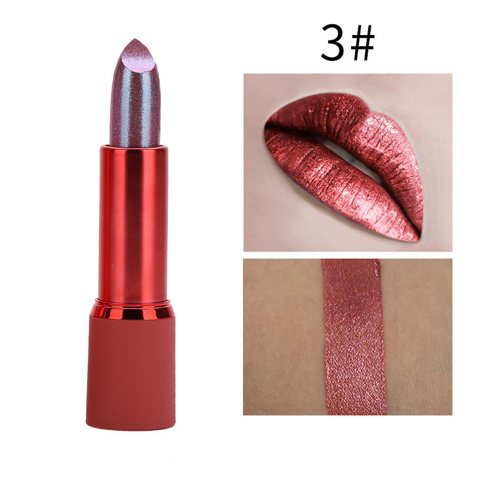 Private Label Custom Brand No Label Red Tube Makeup Matte Shimmering Shiny Waterproof Glitter Lipstick