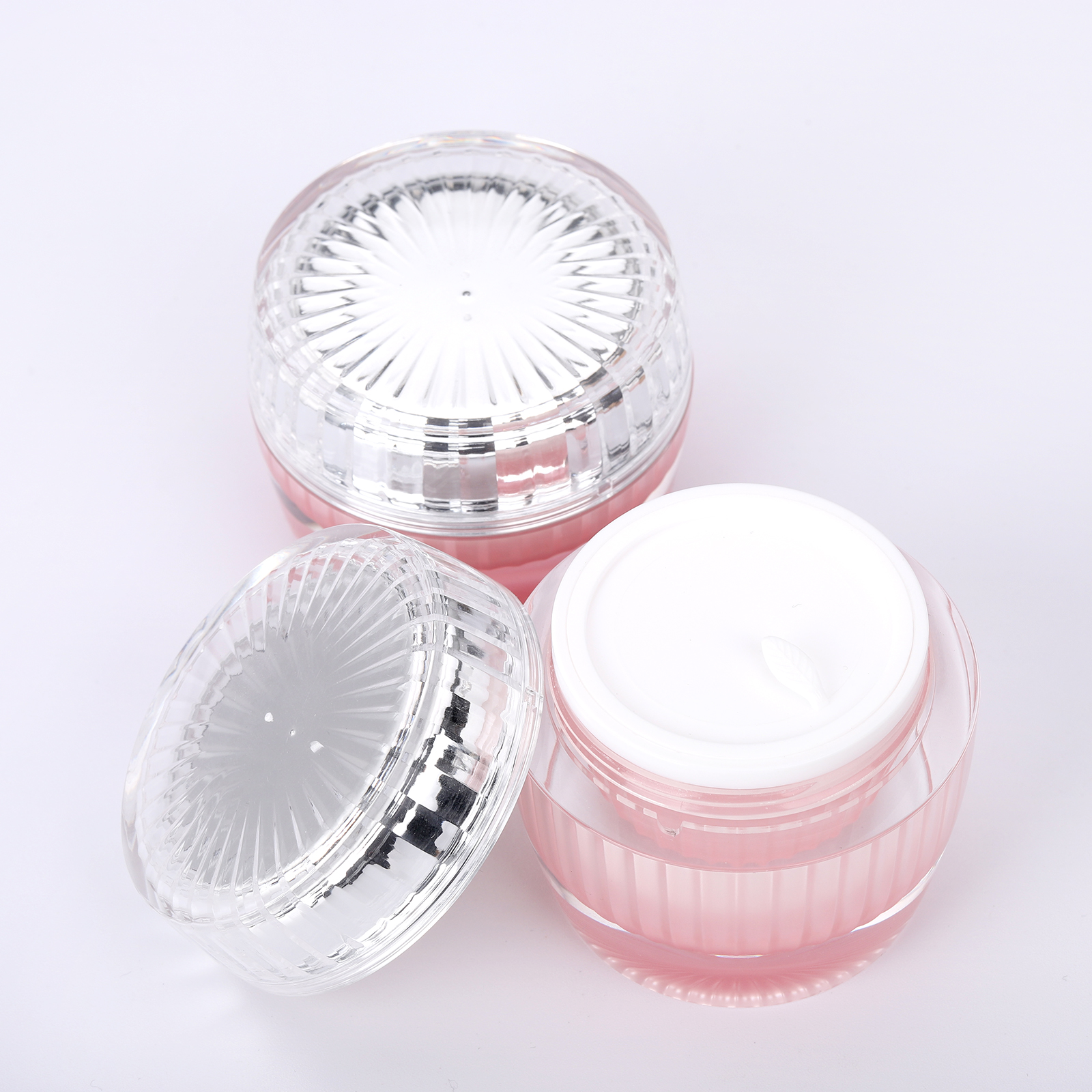 Luxury Cosmetic Containers 5g 10g 15g 20g 30g 50g Acrylic Double Wall Round Plastic Cream Jar