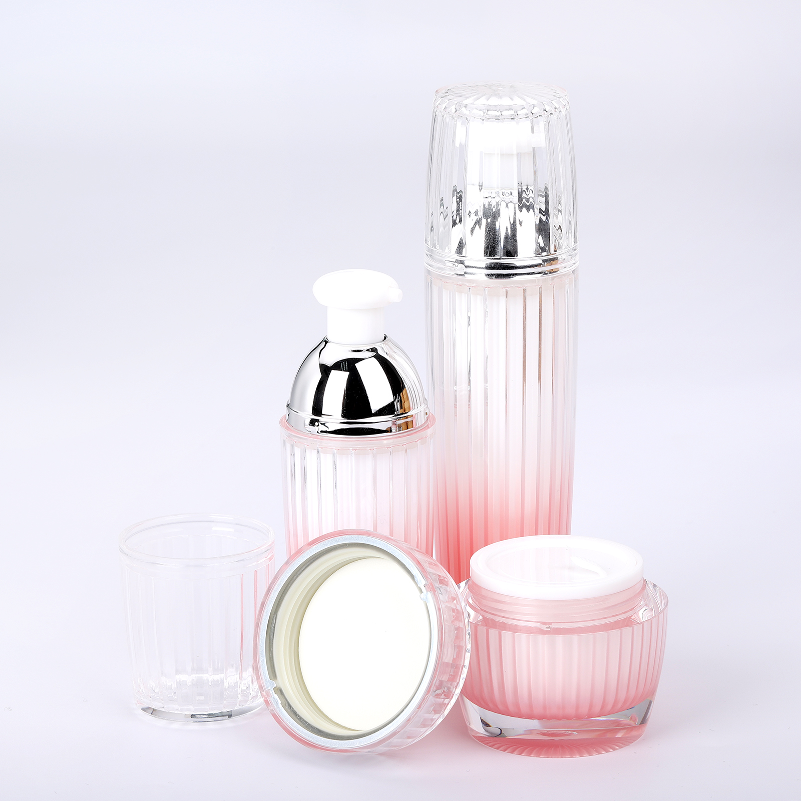 Luxury Cosmetic Containers 5g 10g 15g 20g 30g 50g Acrylic Double Wall Round Plastic Cream Jar