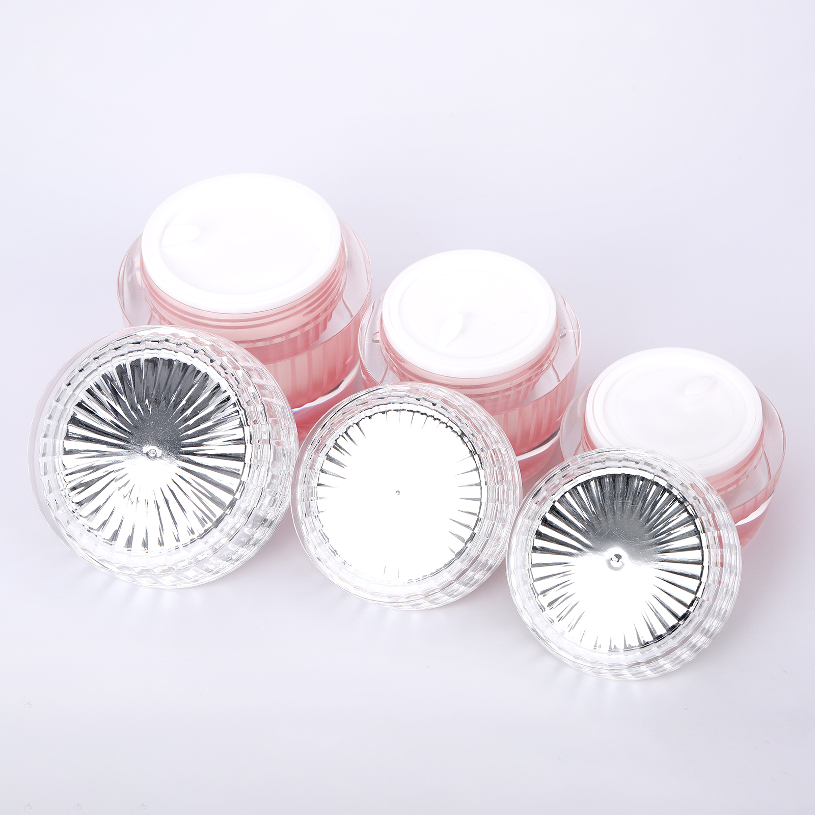 Luxury Cosmetic Containers 5g 10g 15g 20g 30g 50g Acrylic Double Wall Round Plastic Cream Jar