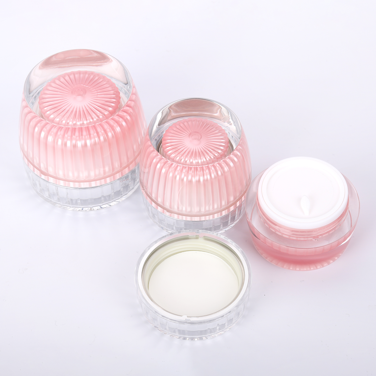 Luxury Cosmetic Containers 5g 10g 15g 20g 30g 50g Acrylic Double Wall Round Plastic Cream Jar