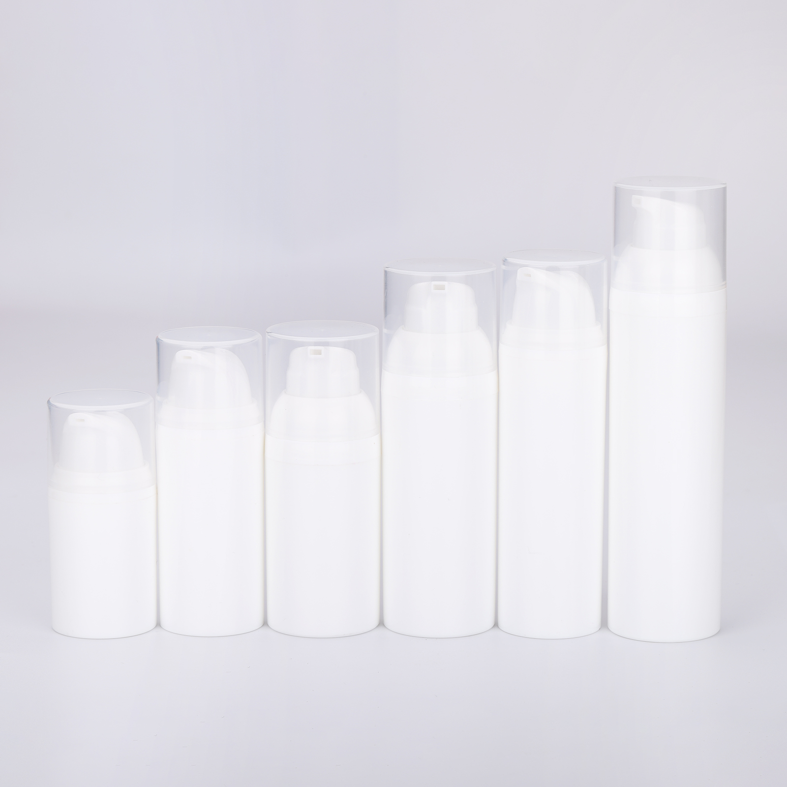 15ml 30ml 50ml Cosmetic Packaging Container White Pp Cosmetic Airless Pump Bottle