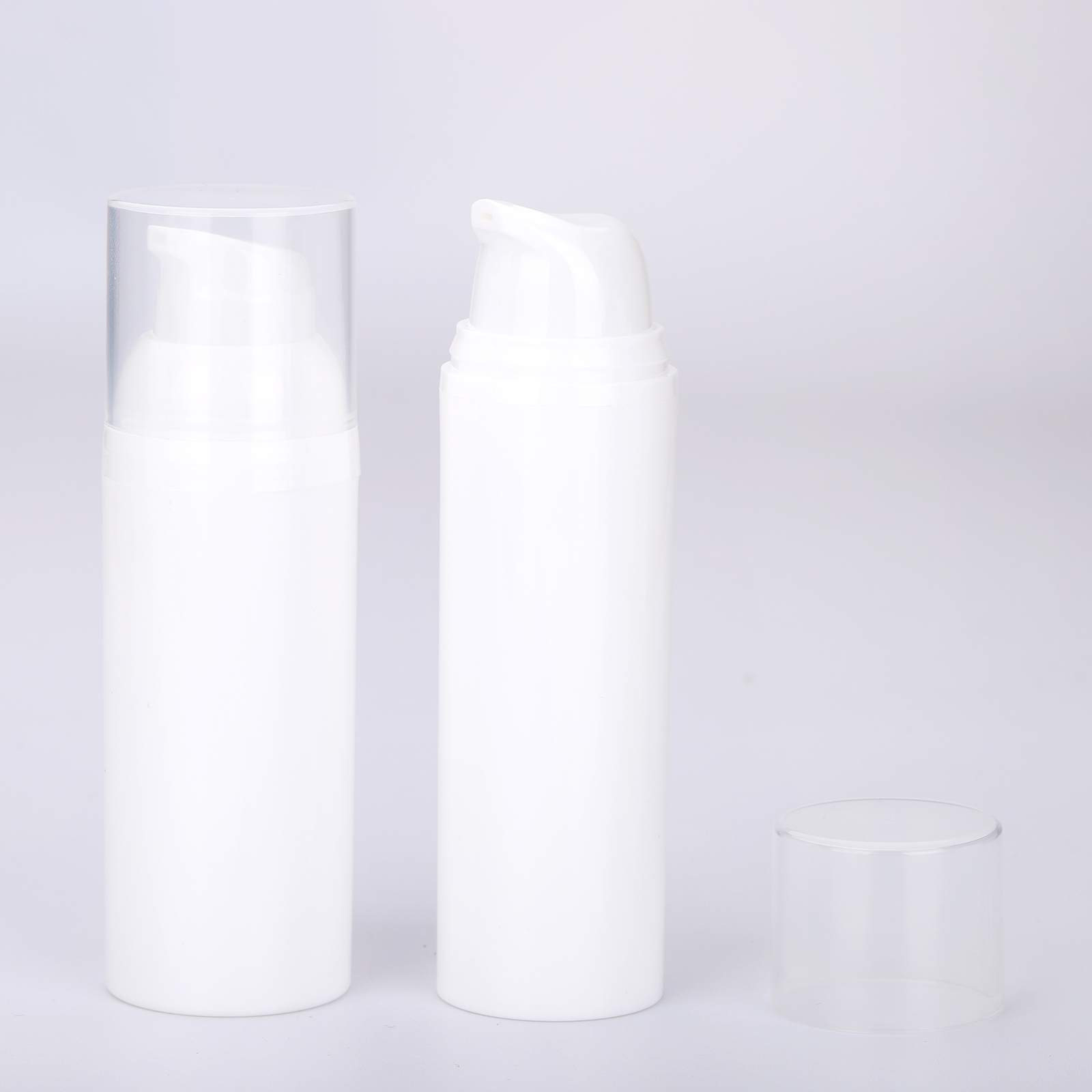 15ml 30ml 50ml Cosmetic Packaging Container White Pp Cosmetic Airless Pump Bottle