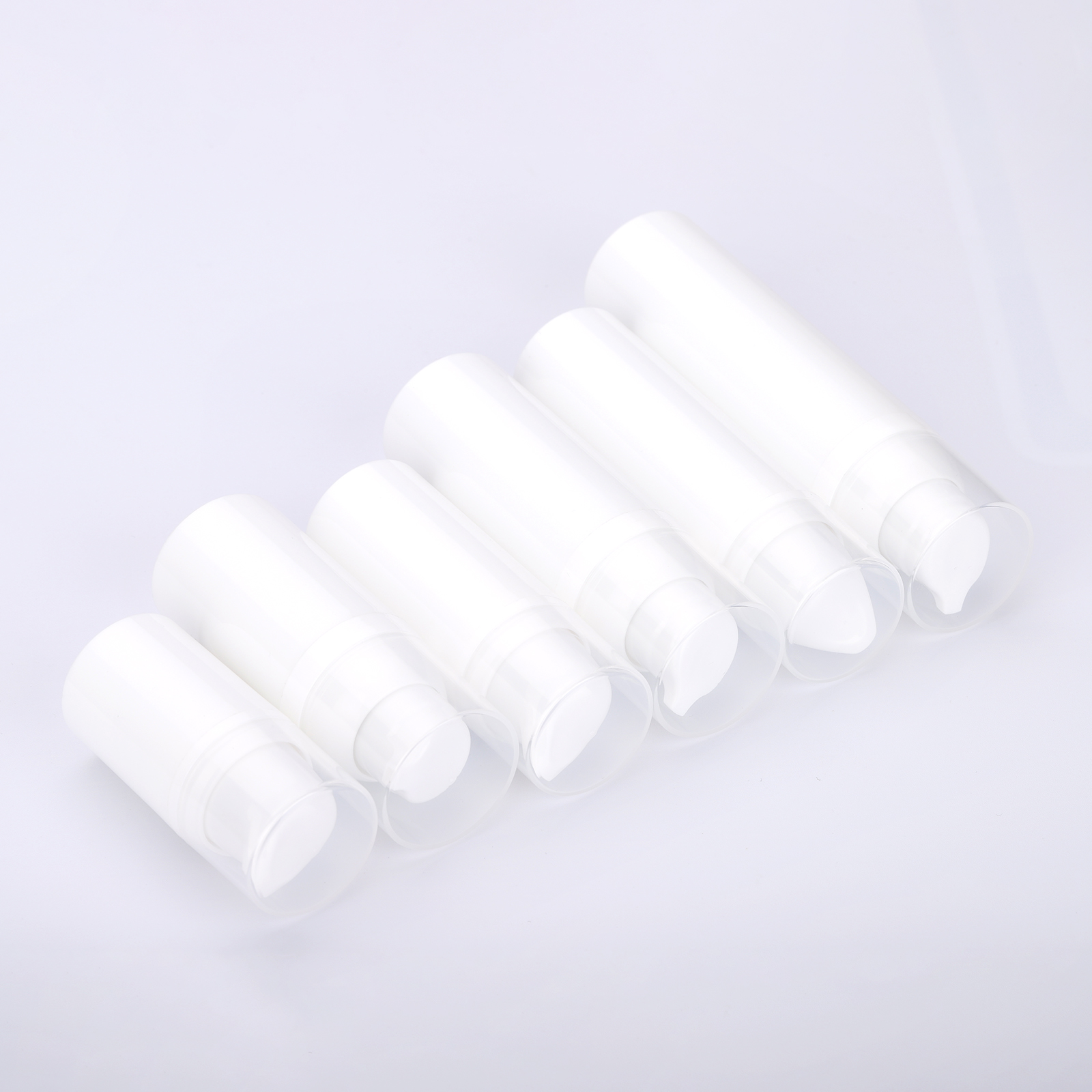 15ml 30ml 50ml Cosmetic Packaging Container White Pp Cosmetic Airless Pump Bottle