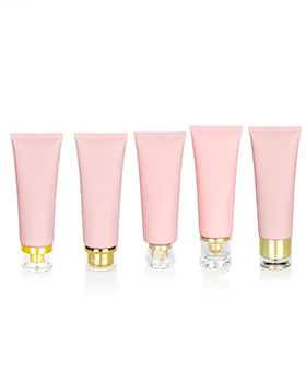 Acrylic Lid Soft Tube Matte Pink Squeeze Facial Cleanser Tube Lotion Bottle Shower Gel Packaging Empty Packaging Tube