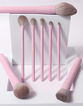 Cosmetic Eco Synthetic 8 Pcs Wood Makeup Brush Set High Quality Vegan Pink Handle Custom Private Label Makeup Brushes