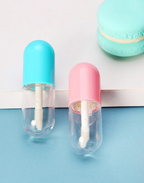 Pms Color Red Color Modern Round Lip Gloss Tubes Private Label Capsule Shape Lipgloss Tube Clear