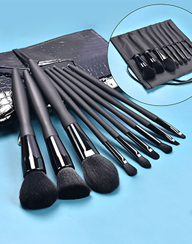 Pro 9pcs Vegan Black Your Own Brand Custom Logo Makeup Brushes Set With Case