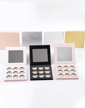 Hot Sale Pink Color Makeup Container Empty Eyeshadow Palette Box Screen Printing Paper Empty Eyeshadow Palette Case