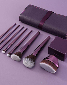 Vegan Flat Foundation Make Up Brushes Kit 8pcs Professional Soft Synthetic Packing Makeup Brush Set With Bag