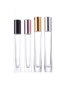 Black White Golden Cap 10ml Long Cylinder Square Roll On Lip Oil Bottle