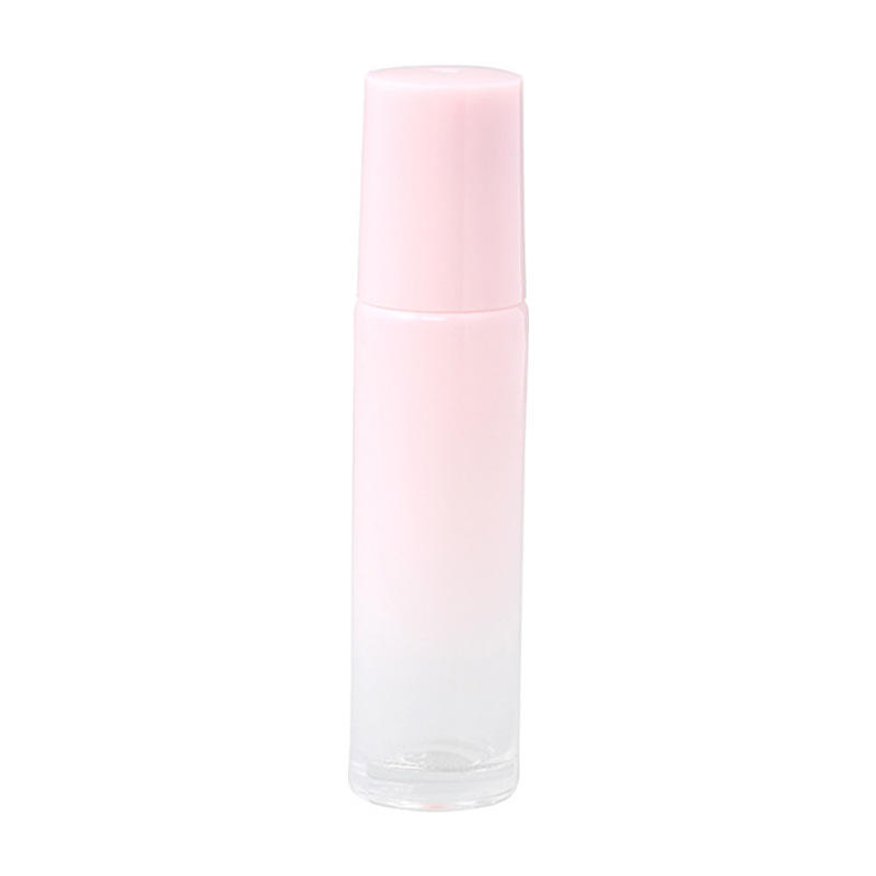 10ml Essential Oil Roller Bottle 5ml Gradient Pink Glass Oil Rollon Bottle For Cosmetic Packaging