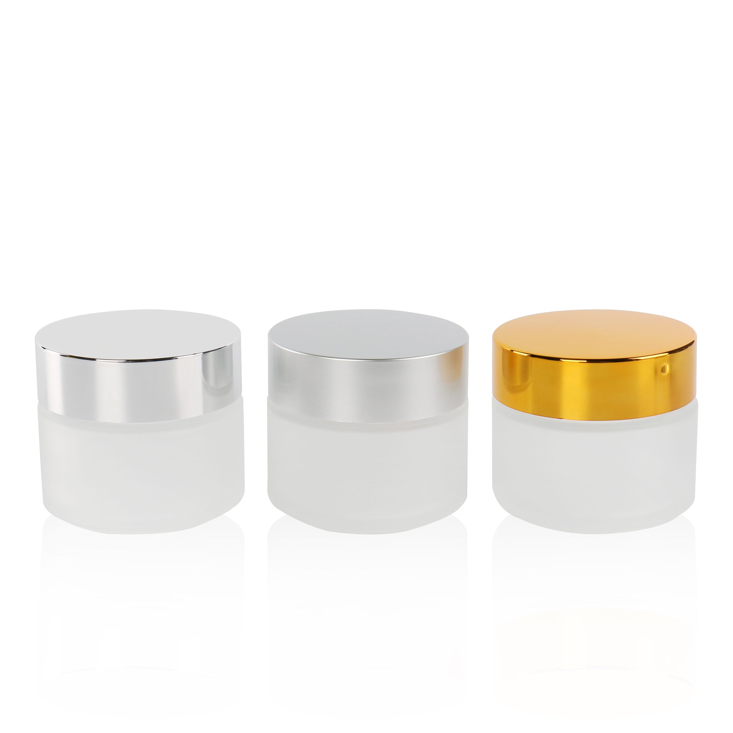 Luxury Face Cosmetic Packaging Containers Custom Empty Frosted Cosmetic Cream Glass Jar 100ml With Silver Gold Lid