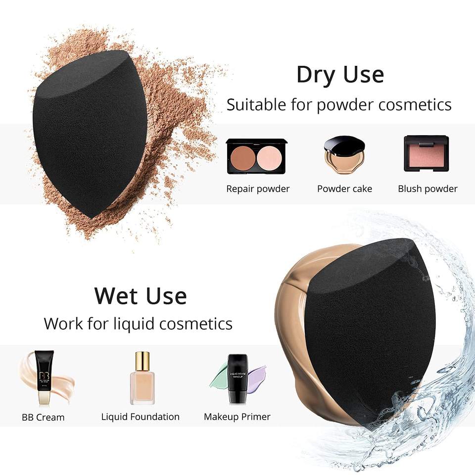 Amazon Hot Sale Customized Beauty Sponge Blenders Makeup Sponges Set With Kabuki Contour Brush