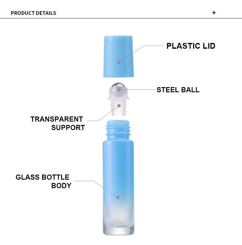 Pearlescent Mother-of-pearl Color Laser Gradient Roll On Glass Bottle 10ml