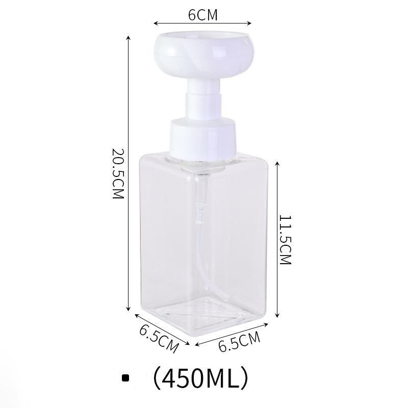 250ml 450ml Empty Plastic Hand Wash Sanitizer Paw Flower Stamp Soap Dispenser Transparent Foam Cleanser Pump Bottle