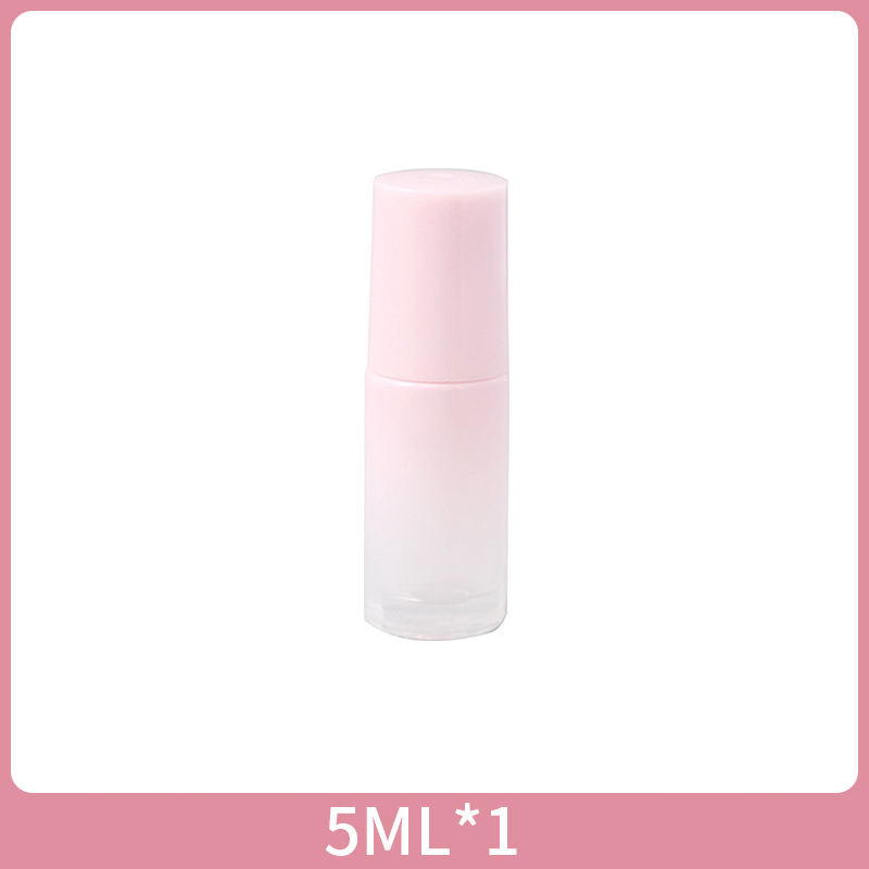 10ml Essential Oil Roller Bottle 5ml Gradient Pink Glass Oil Rollon Bottle For Cosmetic Packaging