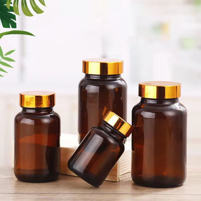 Pharmaceutical Packaging 60ml 75ml 200ml Wide Mouth Brown Capsule Glass Bottle