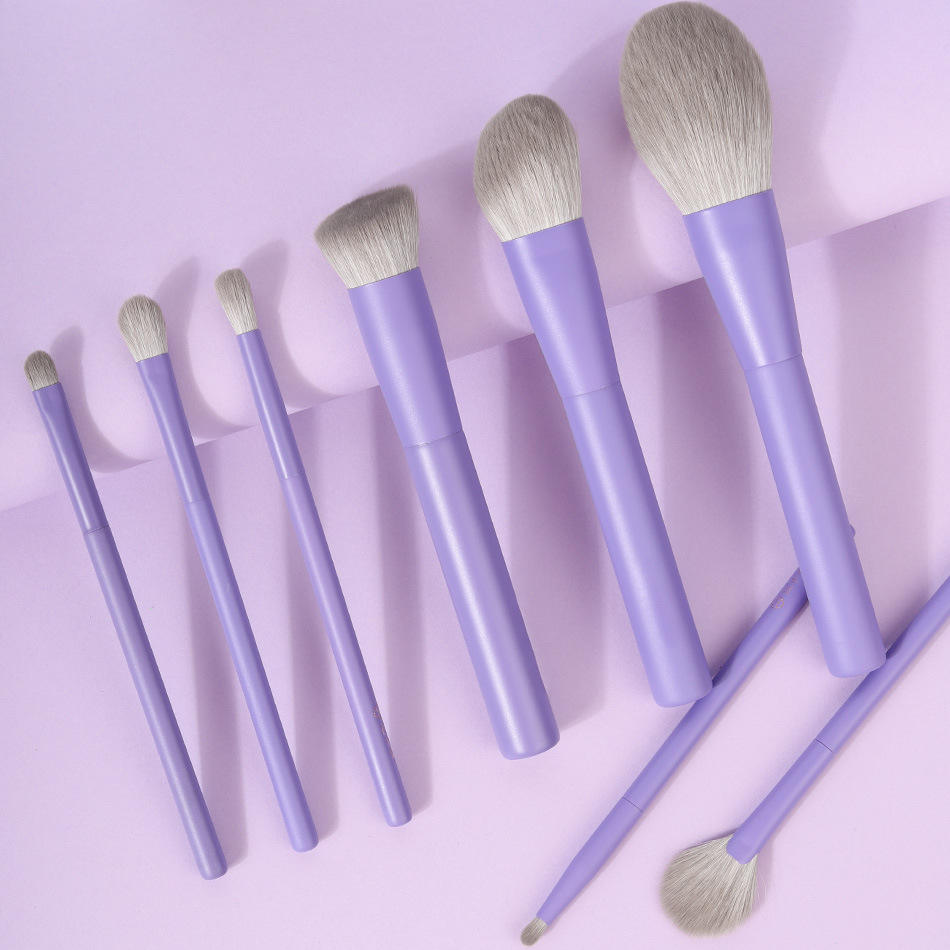 Cosmetic Eco Synthetic 8 Pcs Wood Makeup Brush Set High Quality Vegan Pink Handle Custom Private Label Makeup Brushes