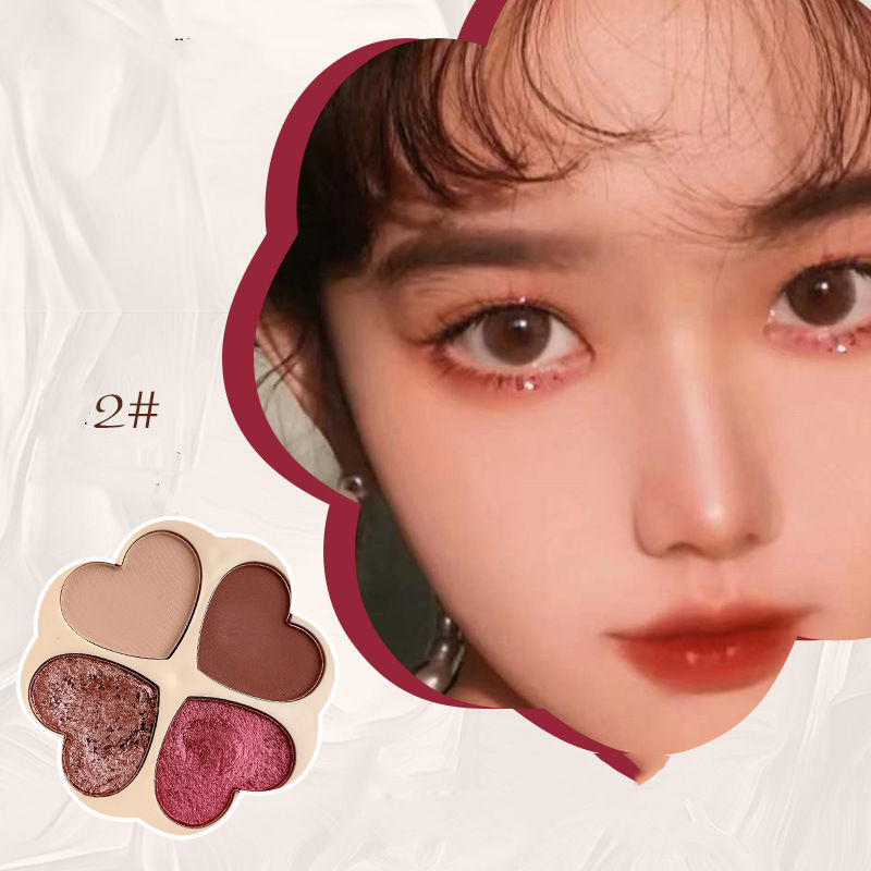 Fine glitter hiGhlight Four-Color Eyeshadow Disc Explosive Pink Pearlescent Galaxy Four-Leaf Clover Make-Up Dazzling Eyeshadow