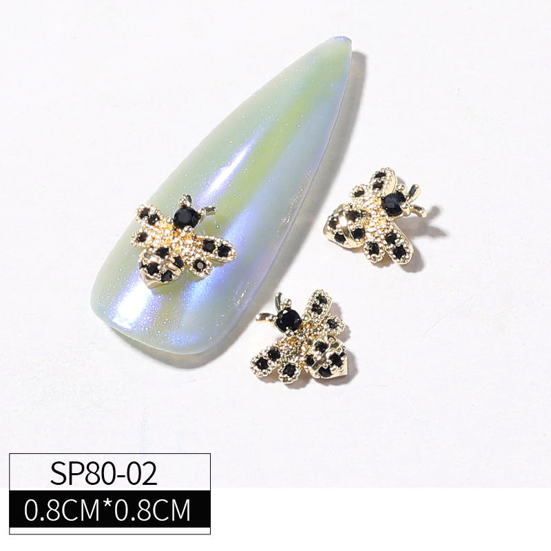 Heart Drop Rhinestones Nail Art Decorations Black Zircon Nail Jewelry Luxury Charms For Diy Nails