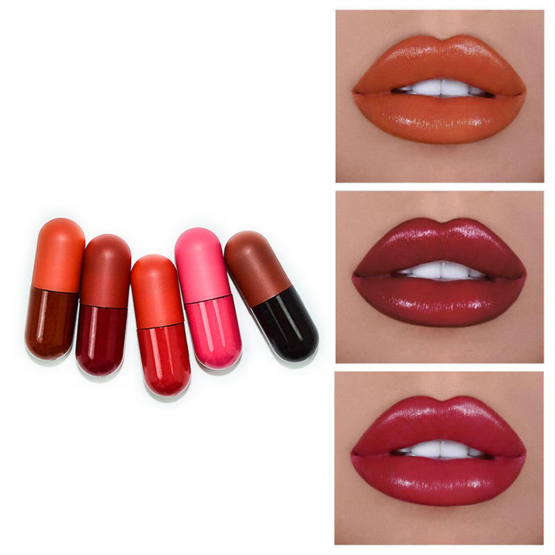 Private Label Waterproof Pill Shape Lipgloss Wholesale Mini Capsule Lip Gloss Moisturizing