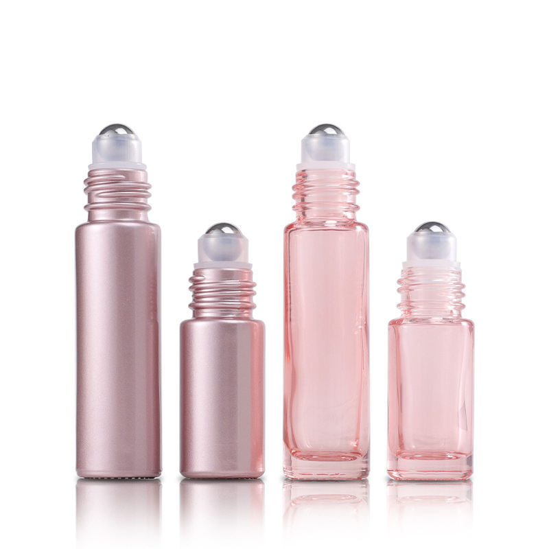 Fashionable Colorful 5ml 10ml Eye Cream Lip Oil Rose Gold Glass Roll On Bottle