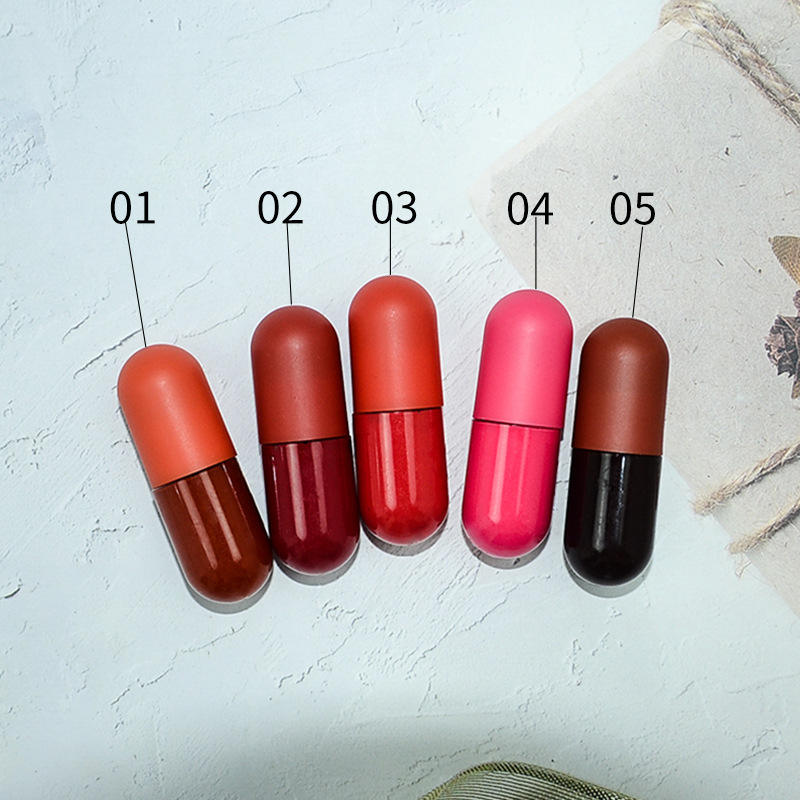 Private Label Waterproof Pill Shape Lipgloss Wholesale Mini Capsule Lip Gloss Moisturizing