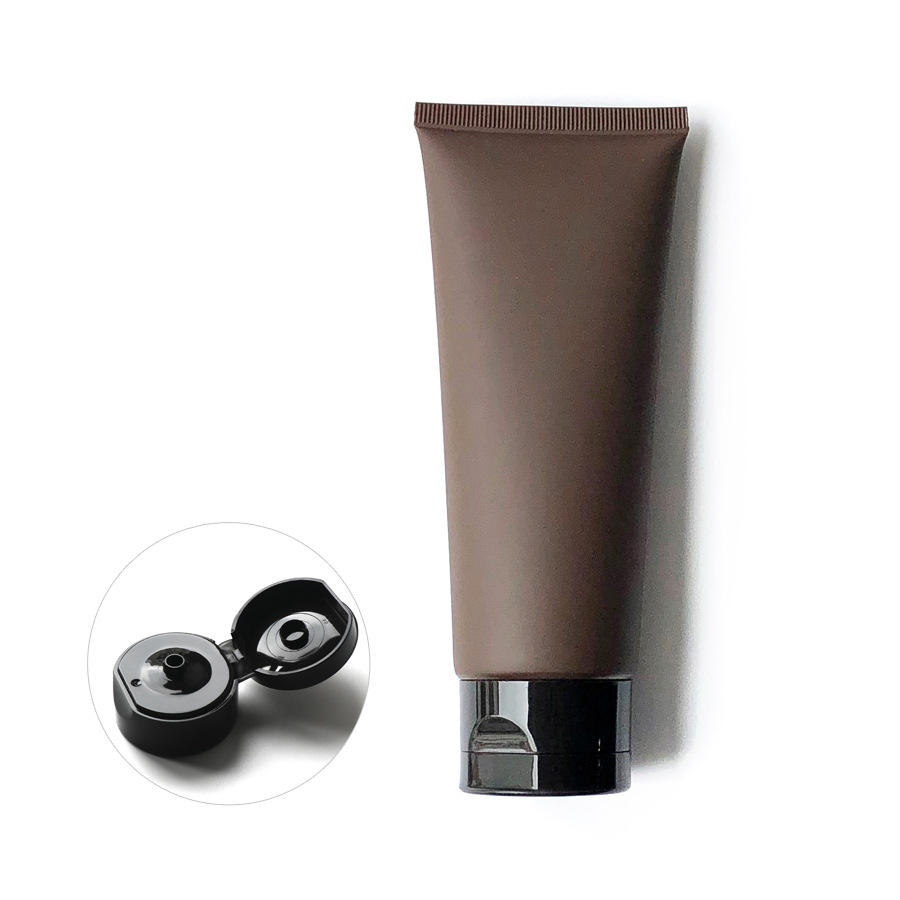 50g 100g 150g Amber Cream Cleanser Cosmetics Plastic Tube Hand Lotion Soft Tube Matt Brown Squeeze Tube With Flip Cap