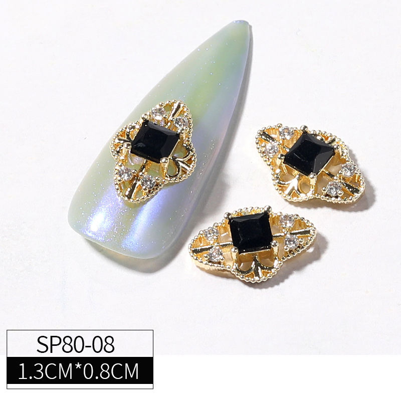 Heart Drop Rhinestones Nail Art Decorations Black Zircon Nail Jewelry Luxury Charms For Diy Nails