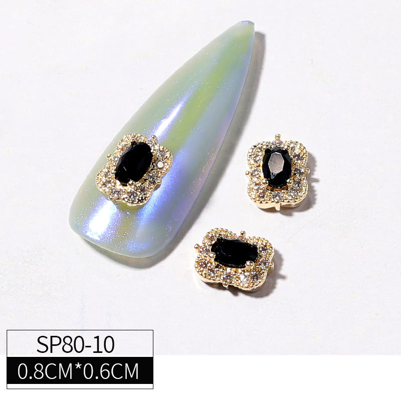 Heart Drop Rhinestones Nail Art Decorations Black Zircon Nail Jewelry Luxury Charms For Diy Nails