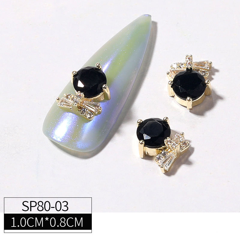 Heart Drop Rhinestones Nail Art Decorations Black Zircon Nail Jewelry Luxury Charms For Diy Nails