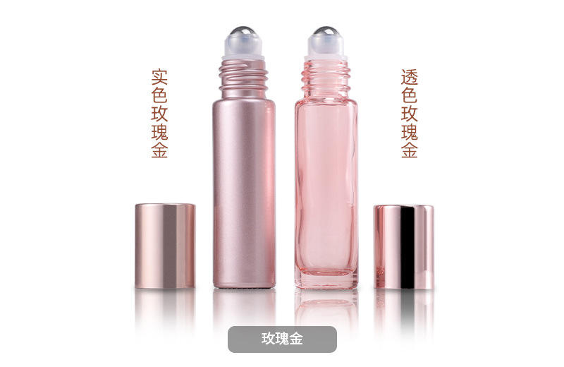 Fashionable Colorful 5ml 10ml Eye Cream Lip Oil Rose Gold Glass Roll On Bottle