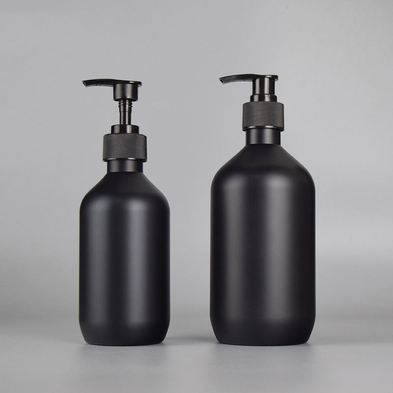 300ml 500ml Silk Screen Printing Matt Black Plastic Conditioner Shampoo Soap Dispenser Bottles With Pump Dispenser