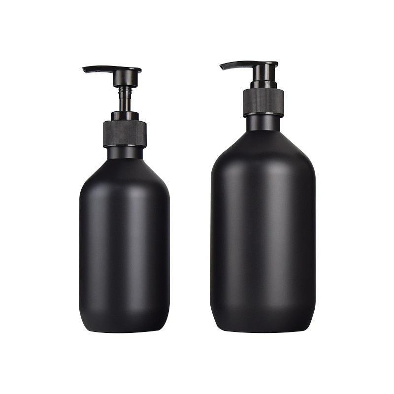 300ml 500ml Silk Screen Printing Matt Black Plastic Conditioner Shampoo Soap Dispenser Bottles With Pump Dispenser