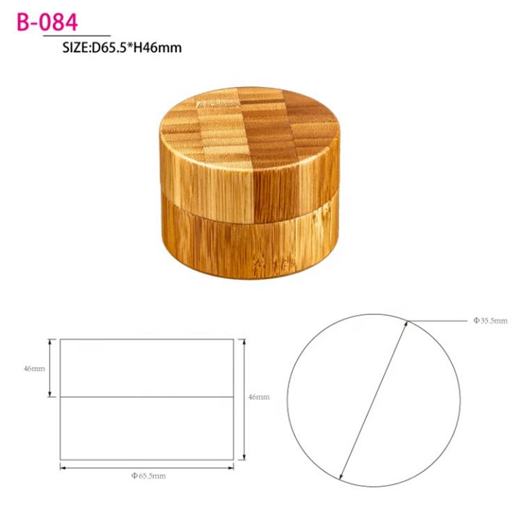 Wholesale 50g Wood Bamboo Packaging Empty Case Face Powder Loose Pigment Eyeshadow Setting Powder Jar