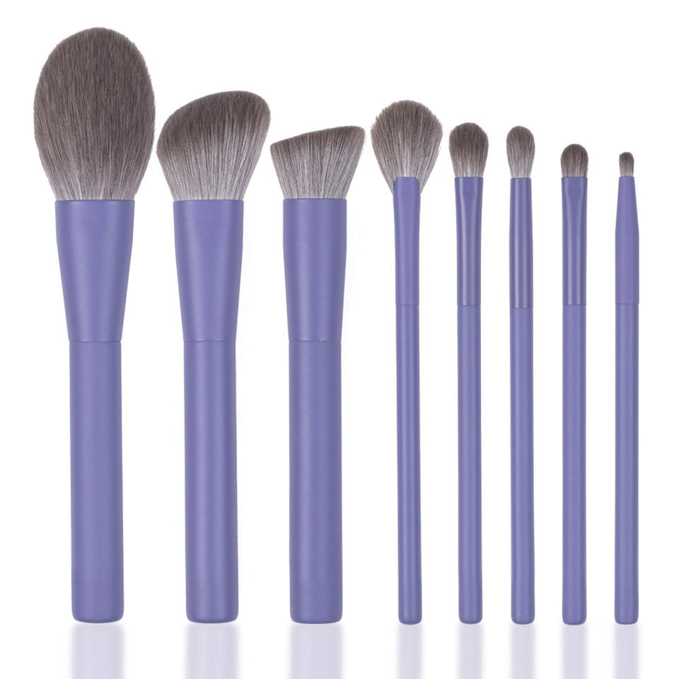 Cosmetic Eco Synthetic 8 Pcs Wood Makeup Brush Set High Quality Vegan Pink Handle Custom Private Label Makeup Brushes