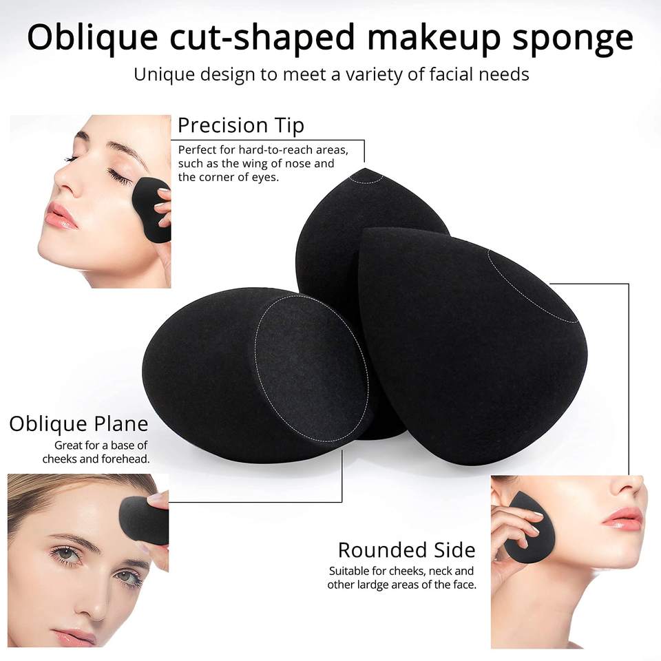 Amazon Hot Sale Customized Beauty Sponge Blenders Makeup Sponges Set With Kabuki Contour Brush