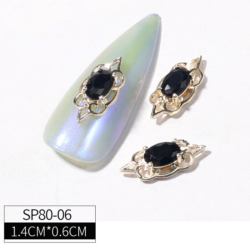 Heart Drop Rhinestones Nail Art Decorations Black Zircon Nail Jewelry Luxury Charms For Diy Nails