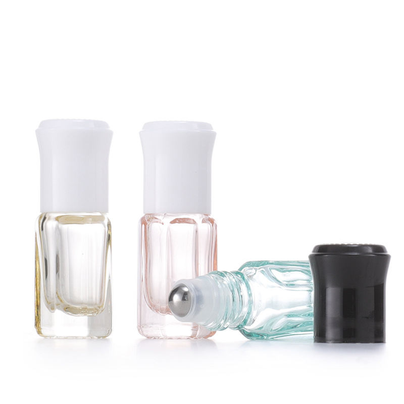 Free Sample Cosmetics Packaging Perfume Essential Oil Glass Container 3ml Roll-on Bottle