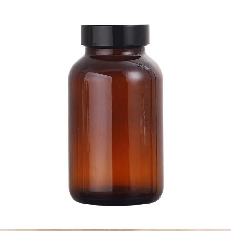 Pharmaceutical Packaging 60ml 75ml 200ml Wide Mouth Brown Capsule Glass Bottle