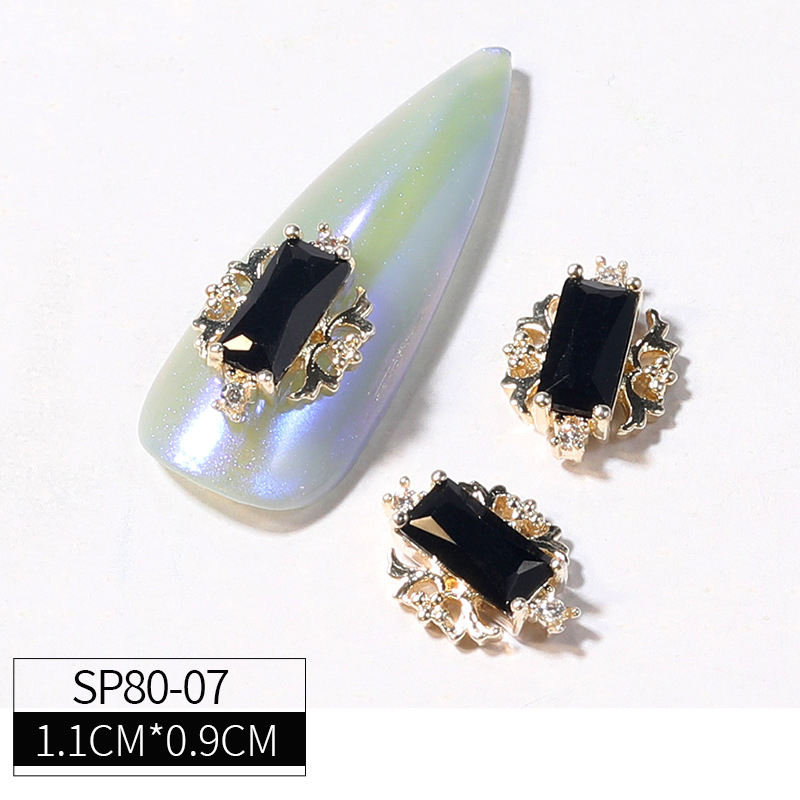 Heart Drop Rhinestones Nail Art Decorations Black Zircon Nail Jewelry Luxury Charms For Diy Nails