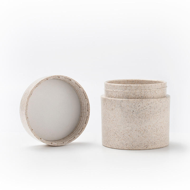 Eco-Friendly Wide Mouth Cosmetic Biodegradable Container 30g 50g 100g 120g Wheat Straw Plastic Cream Jar