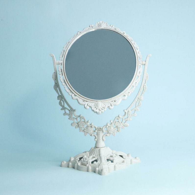 Double Side Magnifying Glass Vanity Mirror European Retro Desktop Vintage Makeup Mirror