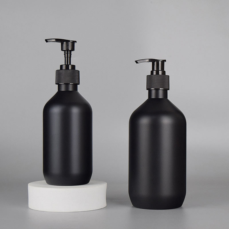 300ml 500ml Silk Screen Printing Matt Black Plastic Conditioner Shampoo Soap Dispenser Bottles With Pump Dispenser