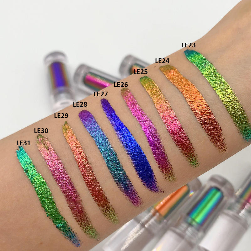 Individual Private Label Multichrome Eye Shadow Custom Logo Holographic Pigments Chameleon Liquid Eyeshadow