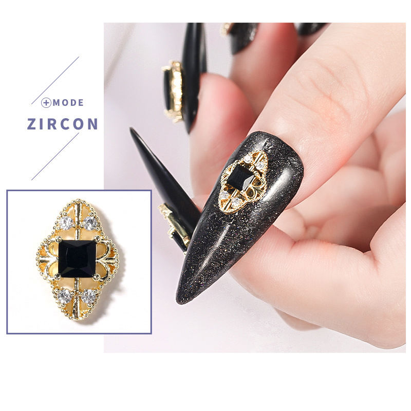 Heart Drop Rhinestones Nail Art Decorations Black Zircon Nail Jewelry Luxury Charms For Diy Nails