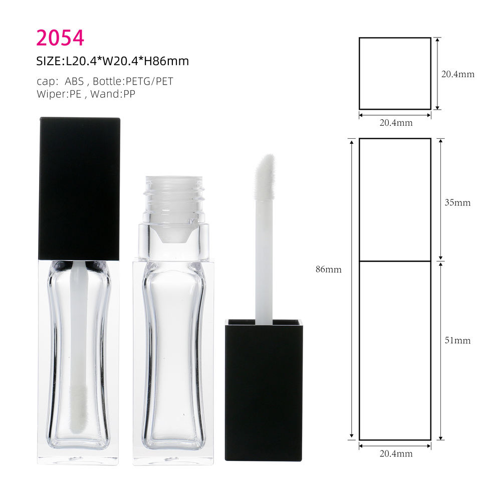 New Products White Color Makeup Container Custom Logo Lip Gloss Tubes PETG Lip Gloss Tubes With Big Brush Big Wand